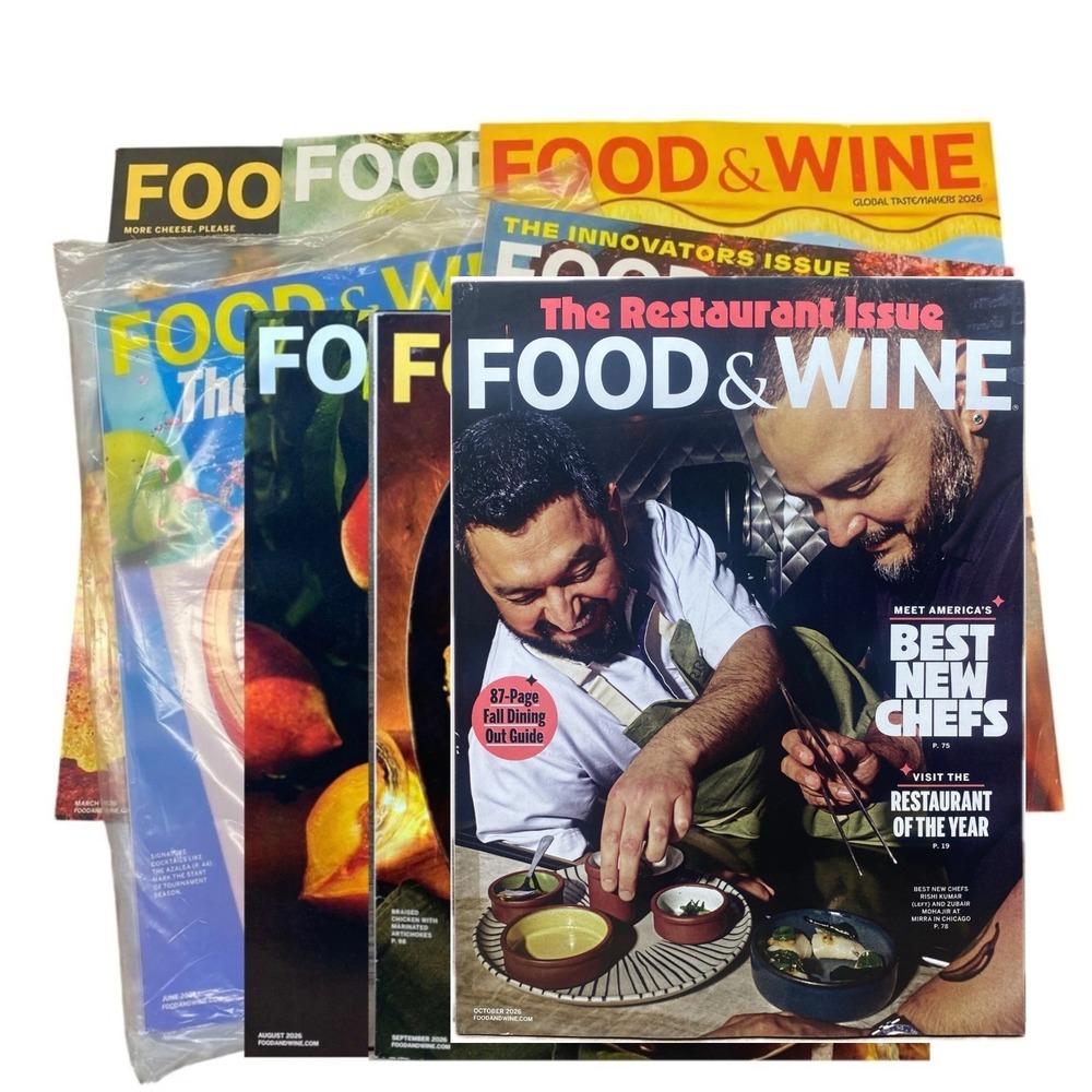 Food & Wine Magazine Bundle Lot of 8 Feb - Sept 2026 Gourmet Cooking Recipe